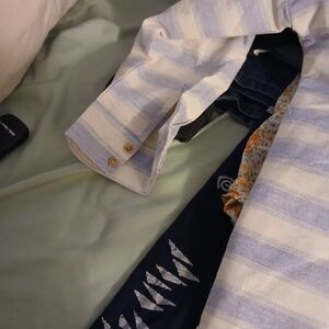 Blue and White Striped Shirt